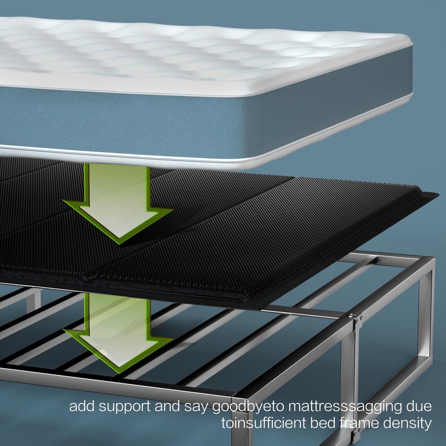 Yarfyk Bunkie Board 10MM, Folding Spring Box, Light and Thin, Breathable, Noise Minimizing, Moisture Resistant Bunkieboards,Bed Support Flat Noodles, King Size 76x80'' ﻿