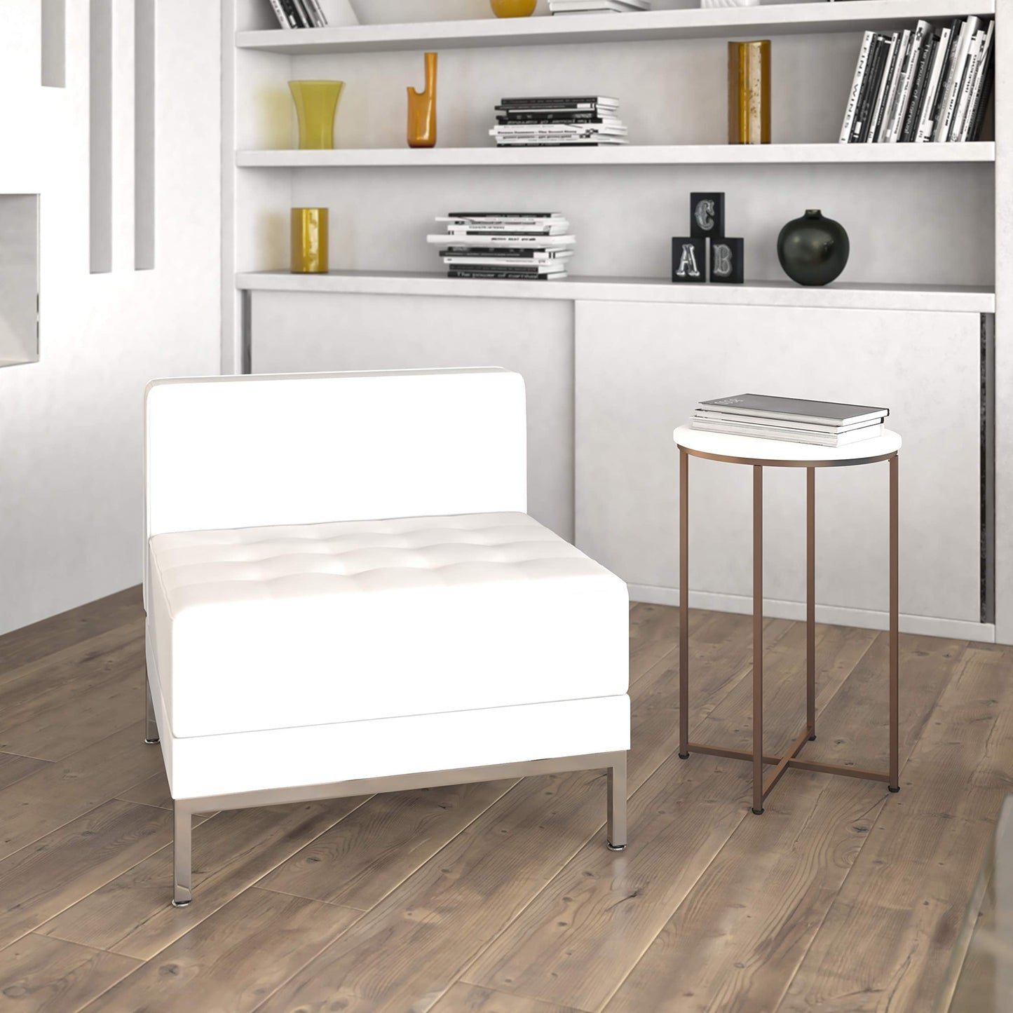 Flash Furniture HERCULES Imagination Series Contemporary White LeatherSoft Middle Chair
