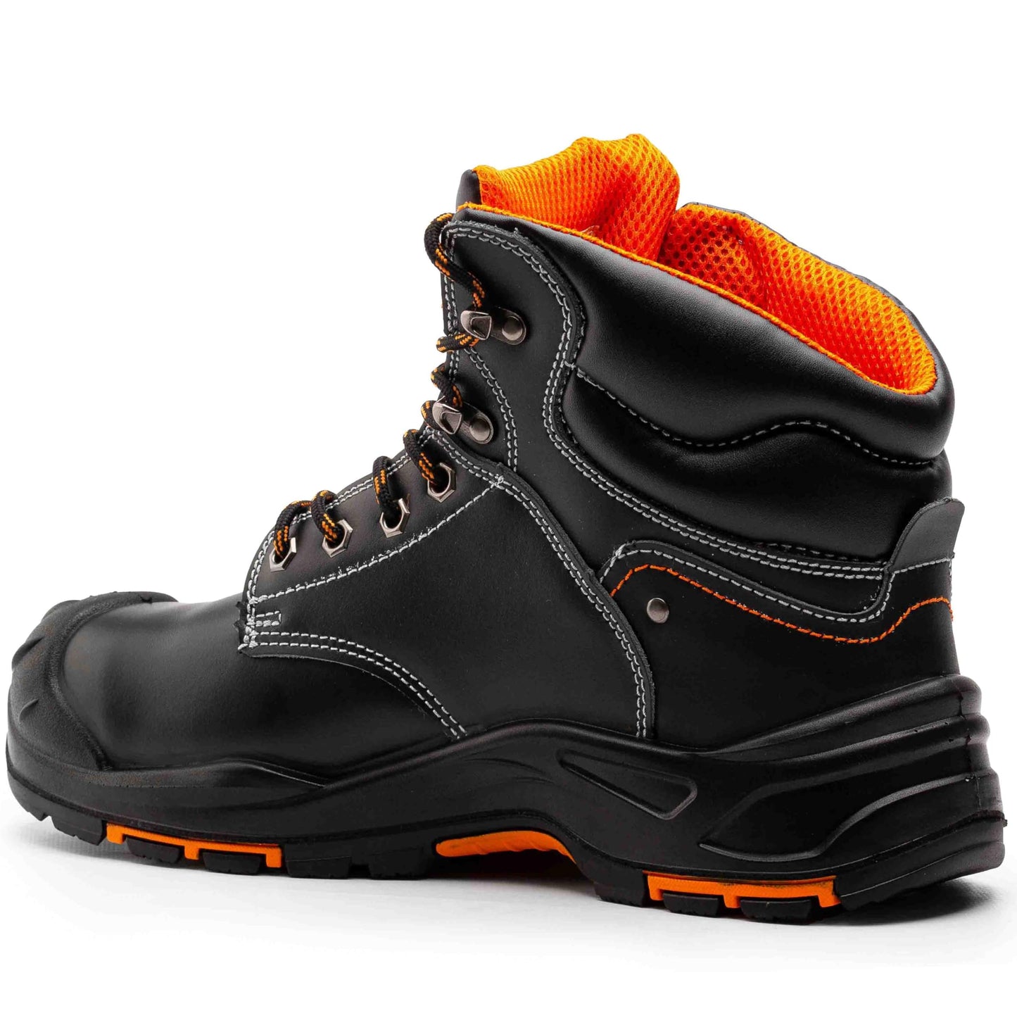 Black Hammer Mens Leather Safety Boots S3 SRC HRO Steel Toe Cap Work Shoes Ankle Hiking 9972 (11 UK)