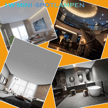 kpslcerna LED Mini Spot Light 9PCS 12v Recessed Ceiling Downlights,1W IP65 Cabinet Small Spotlight,Step Staircase Decking,Kitchen Living Room and Bedroom Simple Lighting (Black Shell, 30° Warm White)