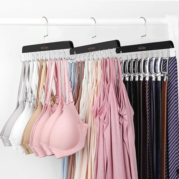 TOPIA HANGER Bra Hanger for Closet, 2 Pack Tank Top Hangers 40 Hooks Capacity