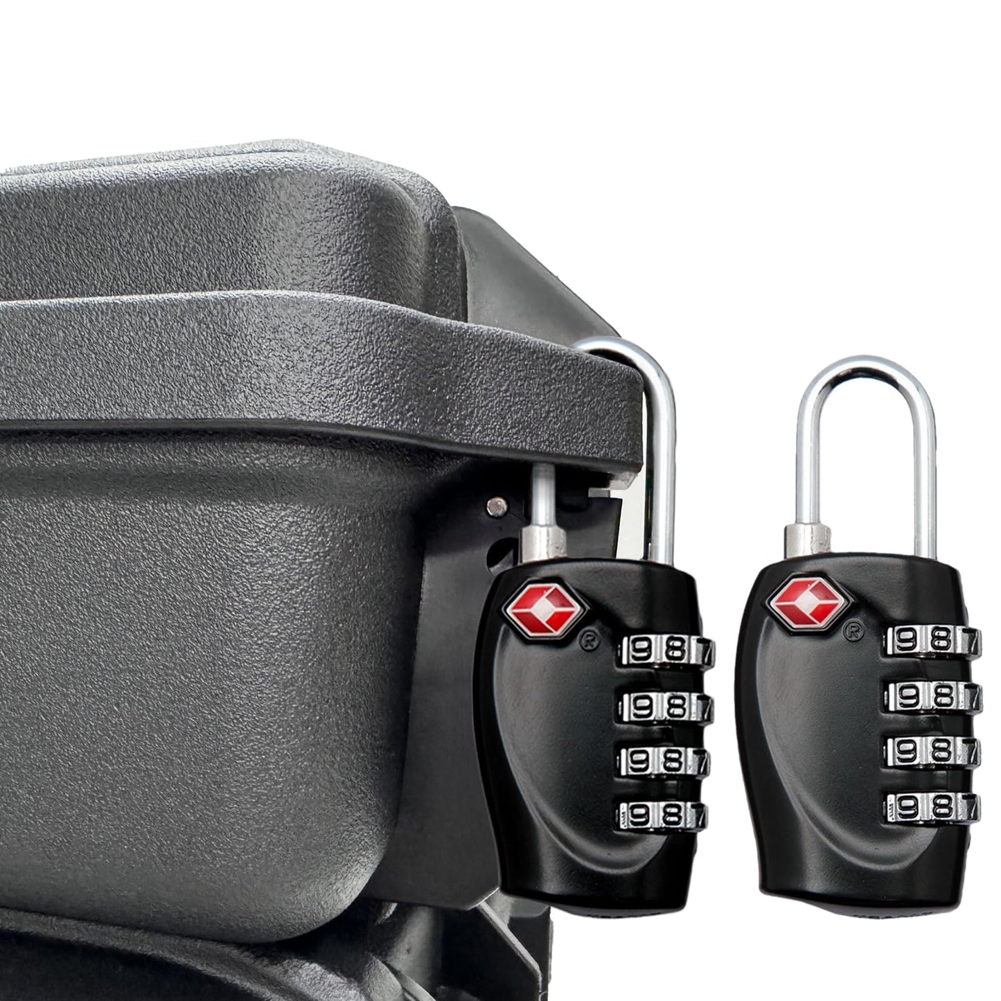 2 Pack TSA Approved Gun Case Locks - 4 Digit Travel Locks, Small Combo Padlocks for Pistol & Revolver Hard Cases