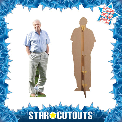 Star Cutouts Ltd CS774 David Attenborough Lifesized Cardboard Cutout with Free Table Top Height 178cm, Multicolour