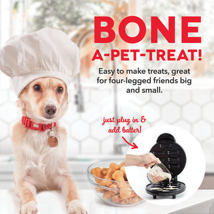 Dash Express Dog Treat Maker - DIY Bone-Shaped Treats - Personalized Dog Gifts - Easy to Clean - 8 Bones, White
