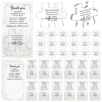 Juinte 20 Sets Employee Appreciation Gifts Bulk Appreciation Gifts for Coworker Office Team Staff Inspirational Acrylic Puzzle Piece Plaque Desk Decor with Thank You Card OPP Bag(May You)