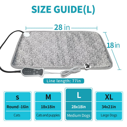 GOLOPET Pet Heating Pad 48x72 cm Nine-Level Intelligent Constant Temperature Switch Reinforced Connector Electric Steel Wire Protective Tube Waterproof Puppy Heating Pad - Letter