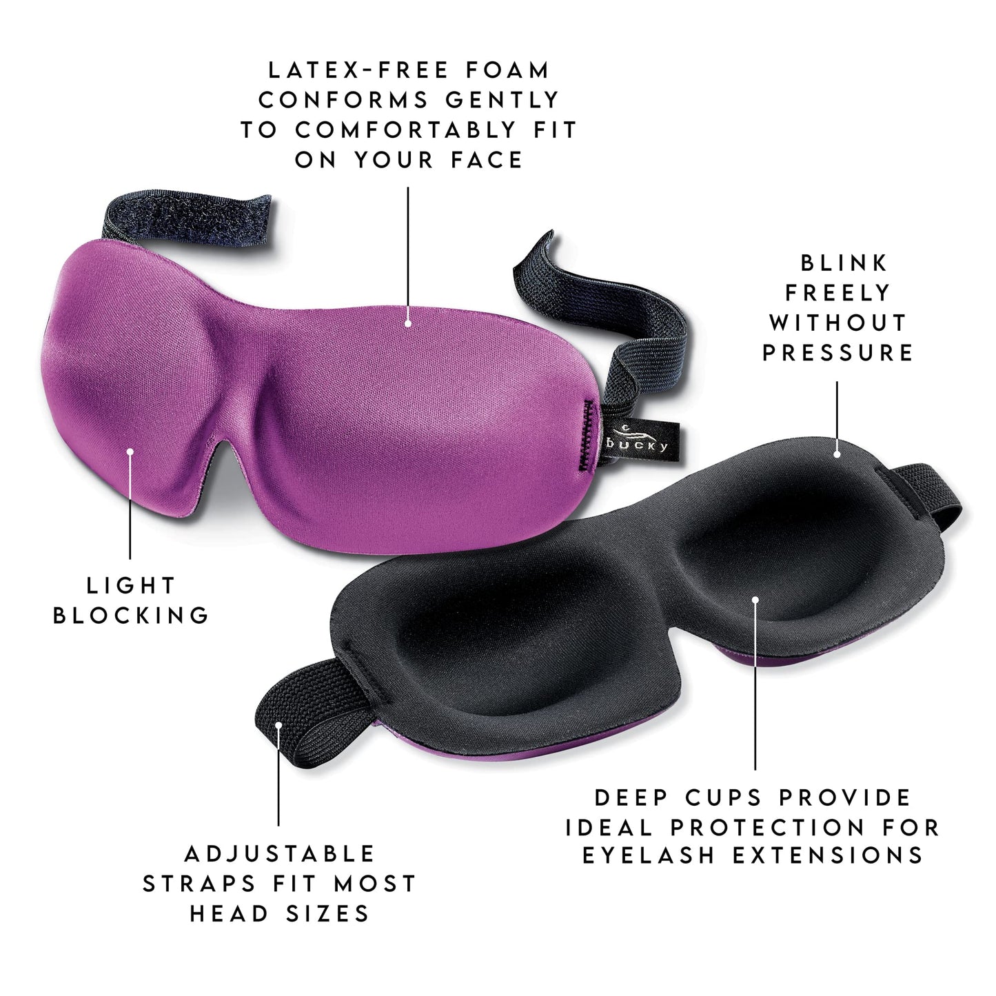 Bucky 40 Blinks No Pressure Solid Eye Mask for Sleep & Travel, Crimson, One Size, Crimson, 1 Count (Pack of 1), 40 Blinks No Pressure Eye Mask for Travel & Sleep