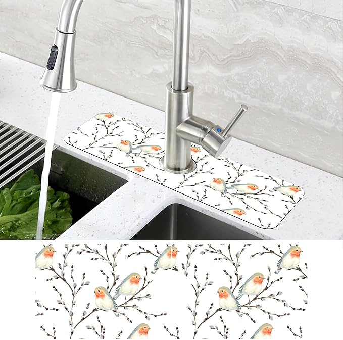 Willow Branches and Robin Dish Drying Mat