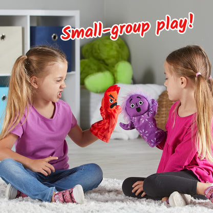 Learning Resources Feelings Family Hand Puppets Set, Hand Puppets for Kids, Learn About Feelings, 5 Emotions Hand Puppets Happy, Sad, Surprised, Angry and Scared