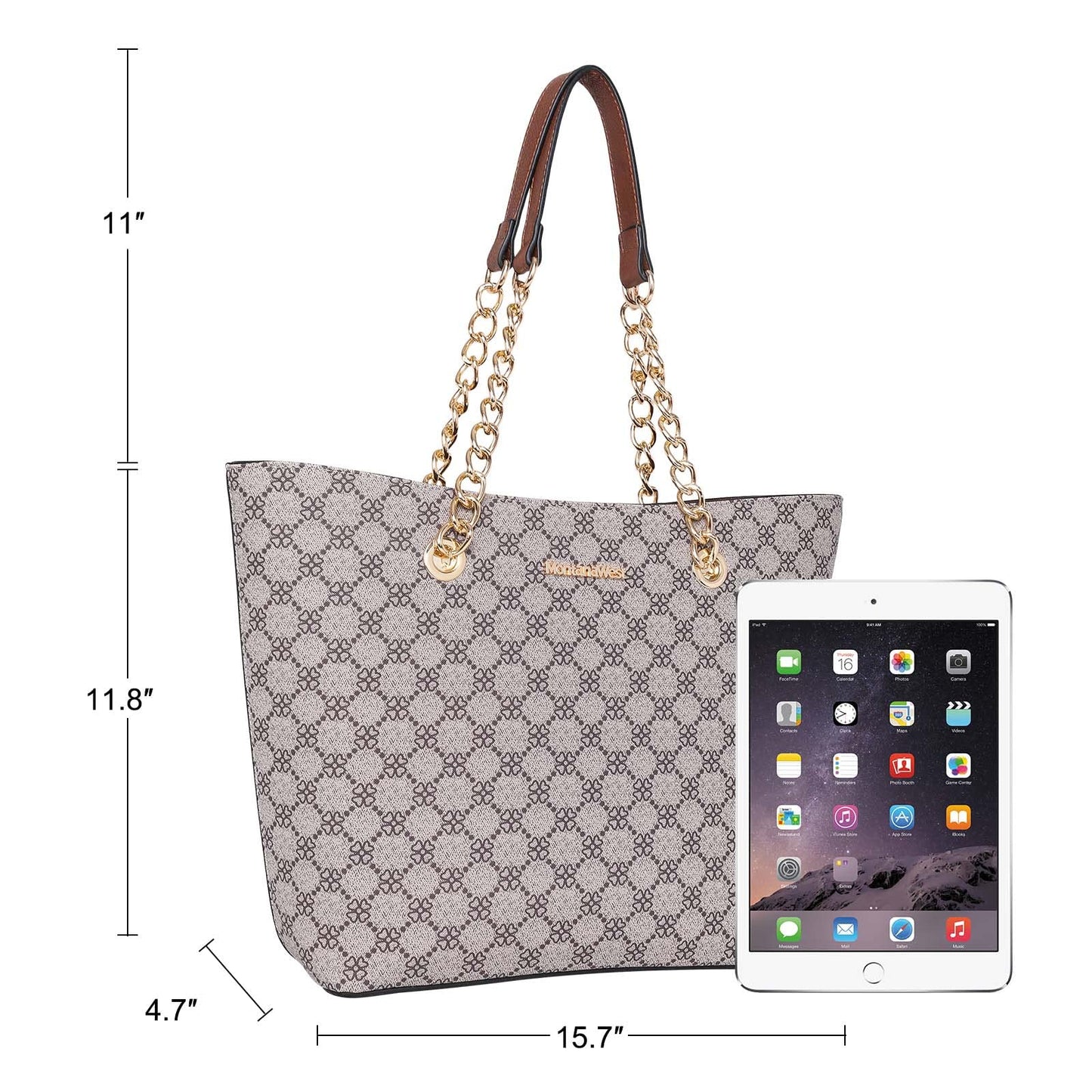 Montana West Tote Bag for Women Chain Top-handle Satchel Handbags Ladies Purses Shoulder Bags MWC-0391BR