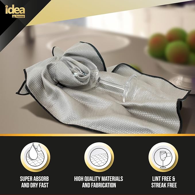 Idea Home Premium Fish Scale Microfiber Cloth – Ultra-Clear, Lint-Free &