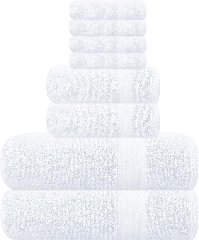 GLAMBURG Ultra Soft 8-Piece Towel Set