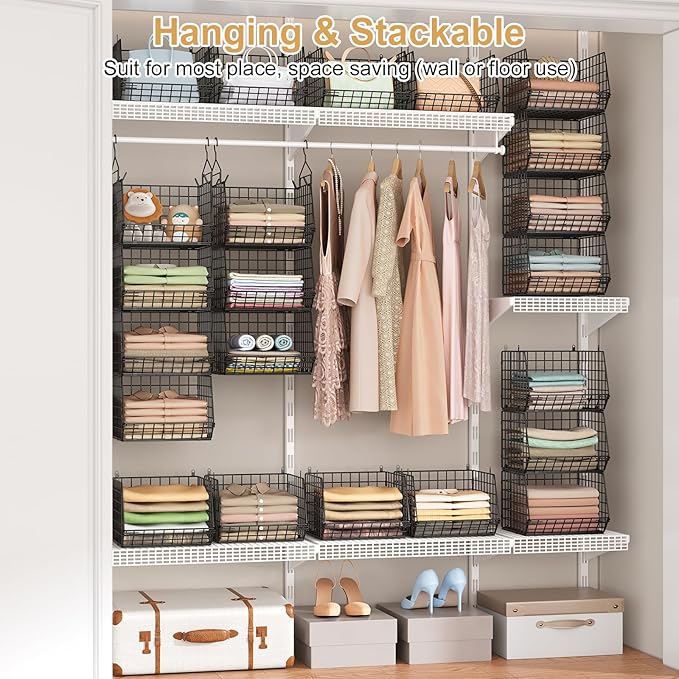 6 Tier Closet Hanging Organizer, Clothes Hanging Shelves