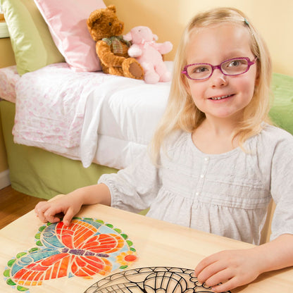 Melissa & Doug Stained Glass Butterfly Kit| Arts and Crafts for Children Age 5+ | Kids Activity Window Art Kit | Mess Free Activity | Gifts for Boys & Girls