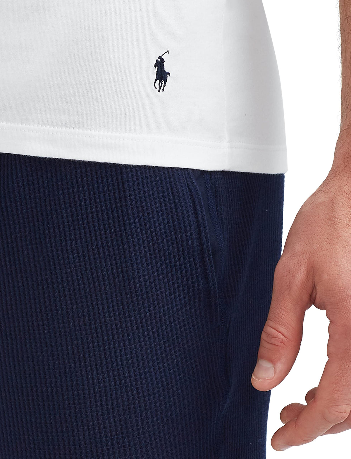 POLO RALPH LAUREN Classic Fit Undershirt w/Wicking 3-Pack Crews 3 White/Cruise Navy Pp LG