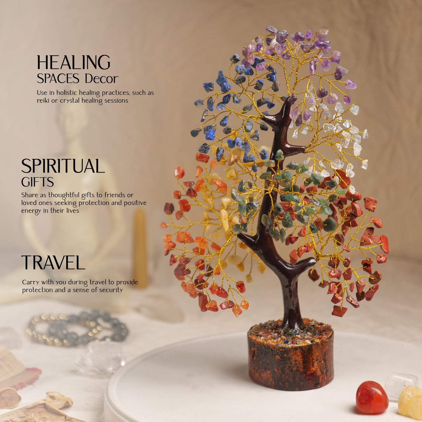 7 Chakra Tree of Life, Crystals and Healing Stones, Crystal Tree of Life, Gemstone Tree, House Warming Gifts New Home, Healing Crystals, Birthday Gifts for Women, New Home Gift Ideas, Return Gifts