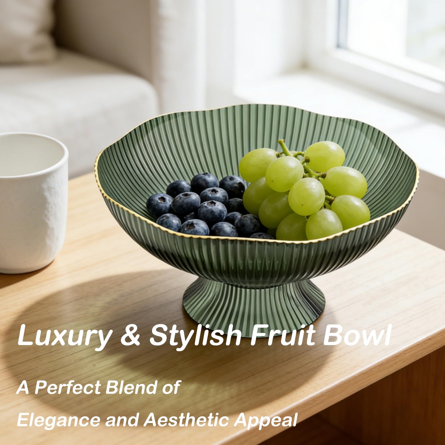 CXYNDFA Cute Fruit Bowl - Decorative Plastic Bowls for Kitchen & Dining Table, Versatile Centerpiece Display for Fruits, Snacks, Home Decor