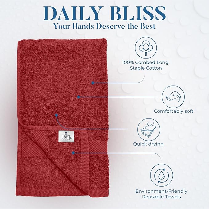DAN RIVER 6-Pack Premium Hand Towels