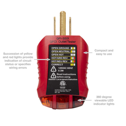 Gardner Bender Household Electrical Tester Kit; Battery, GFCI, Non-Contact Voltage, and USB Testers