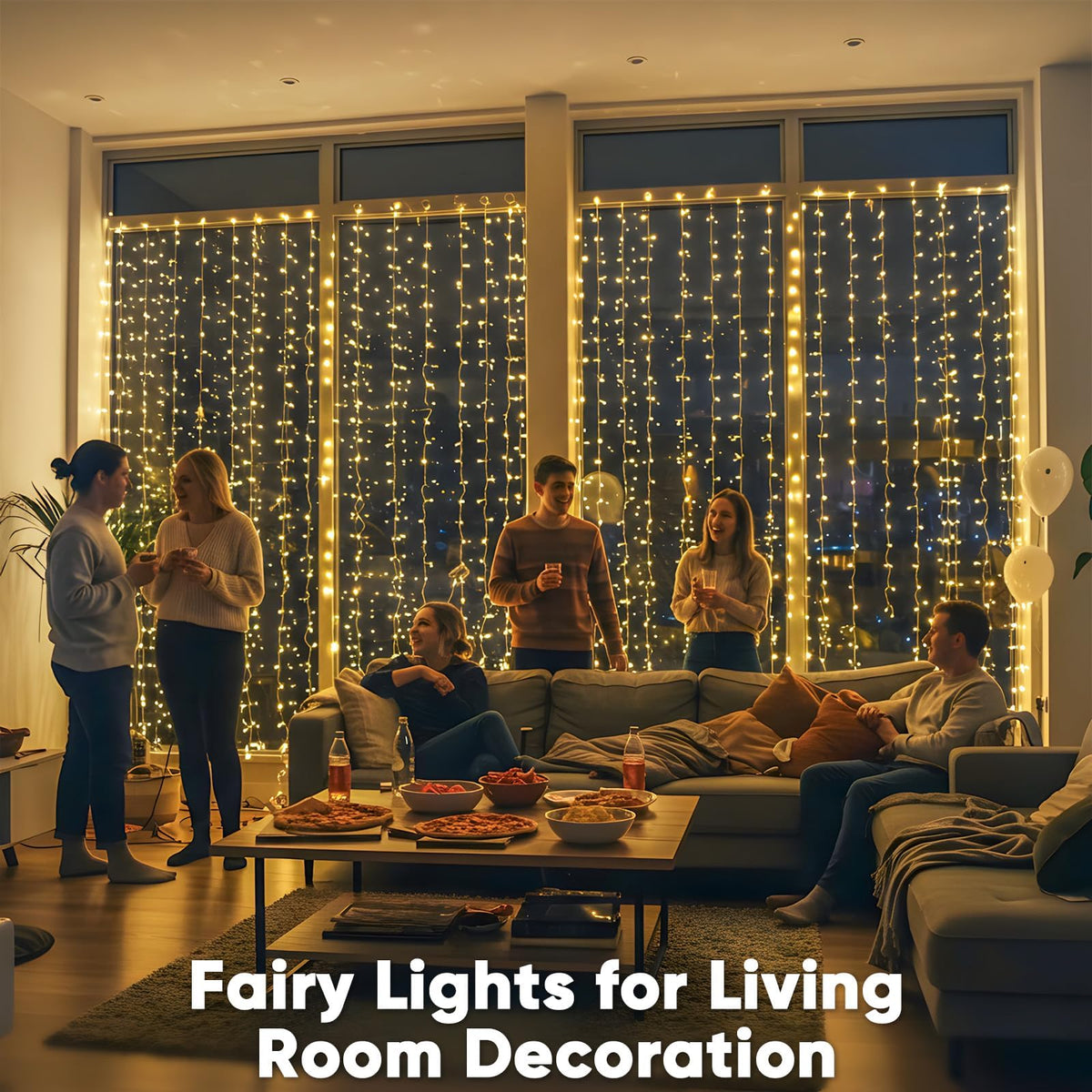 suddus 900 LED Christmas String Lights Outdoor, 9.8x29.5ft Curtain Lights Plug in with Remote,Wall Hanging Lights for Christmas,Dorm,Wall,Window,Wedding,Party,Birthday Decor,Warm White
