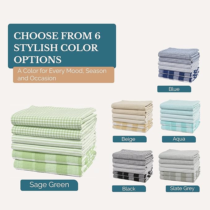 Casa Platino Kitchen Towels Cotton and Kitchen Dish Towels – Soft Cotton Set of