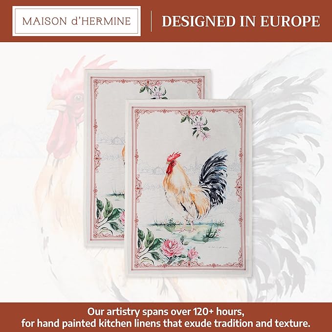 Maison d' Hermine Kitchen Towels Set of 2 100% Cotton 27.50" x 20" Reusable