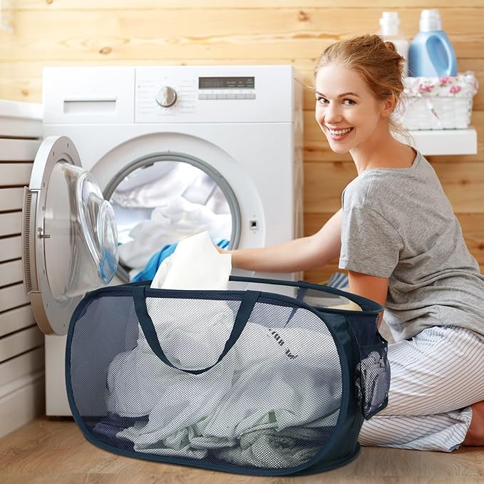 2 Pcs Durable Collapsible Laundry Baskets