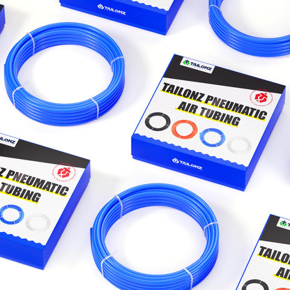 TAILONZ PNEUMATIC Blue 6mm OD 4mm ID Polyurethane PU Air Hose Pipe Tube Kit 10 Meter 32.8ft