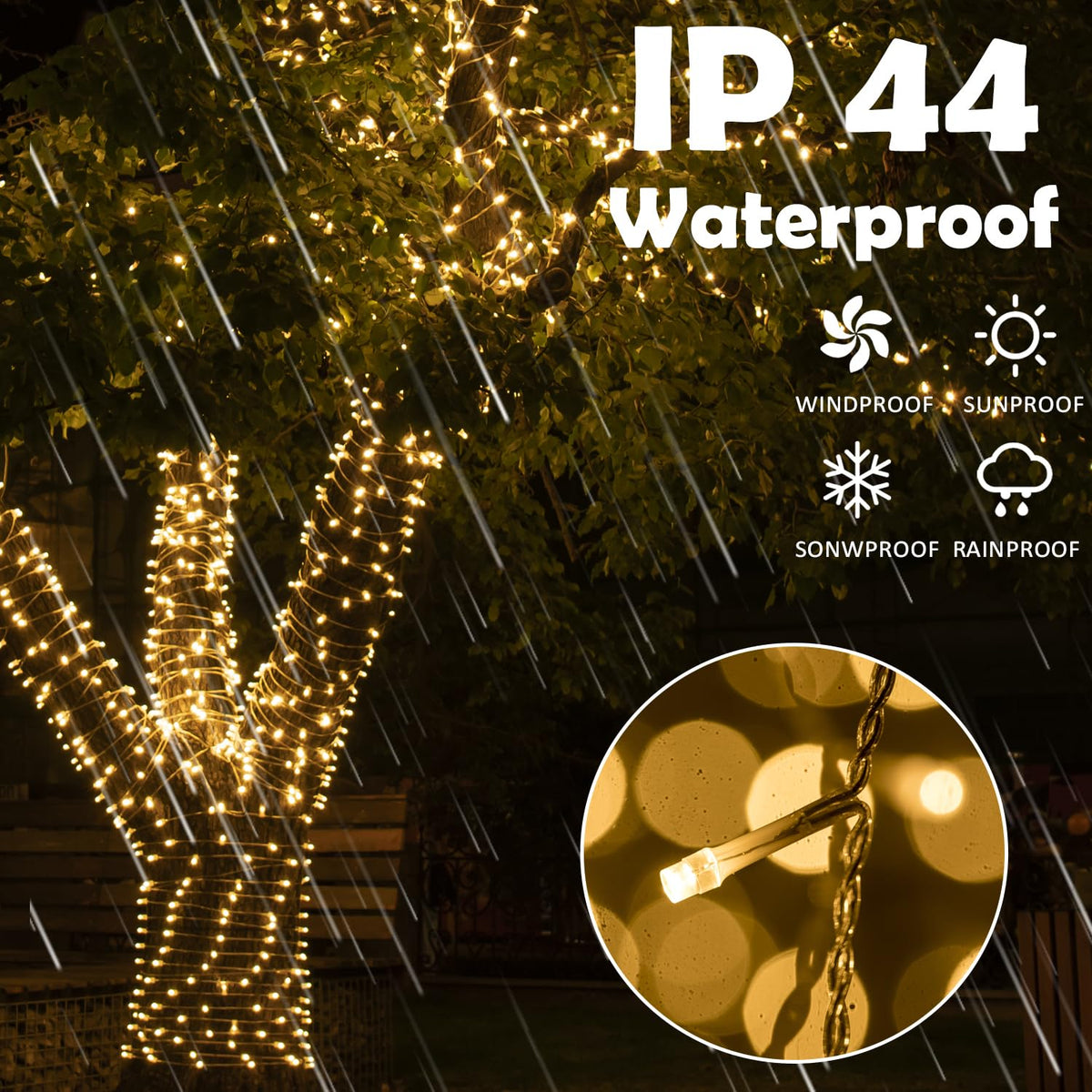 AWQ 26 FT 320 LED Christmas Icicle Lights, Twinkle Icicle String Lights with 13 Modes, Timer & Memory Function, Waterproof Christmas Light for Indoor Outdoor Wedding Party Xmas Decor