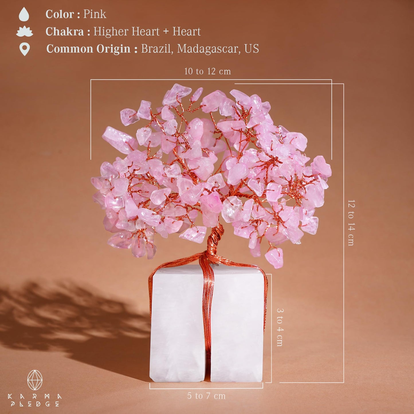 Rose Quartz Crystal Tree of Life Unique Birthday Gifts for Women, Mom, Sister, Friends. Handcrafted Chakra Healing Crystal and Stones for Positivity, Money, Luck, Aesthetic Home and Office Decor