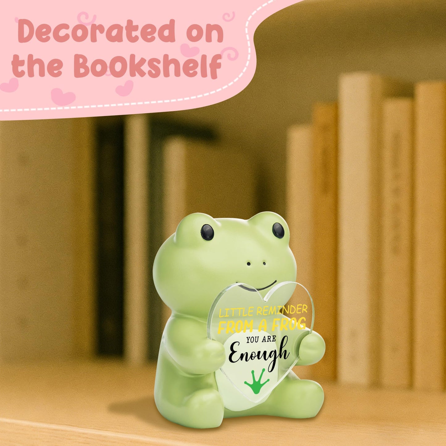 FTONENI Frog Figurine Encouragement Gift for Coworker Teacher Nurse Friend, You are Enough Positive Desk Decor, Appreciation Thank You Graduation Birthday Gift - FDF792