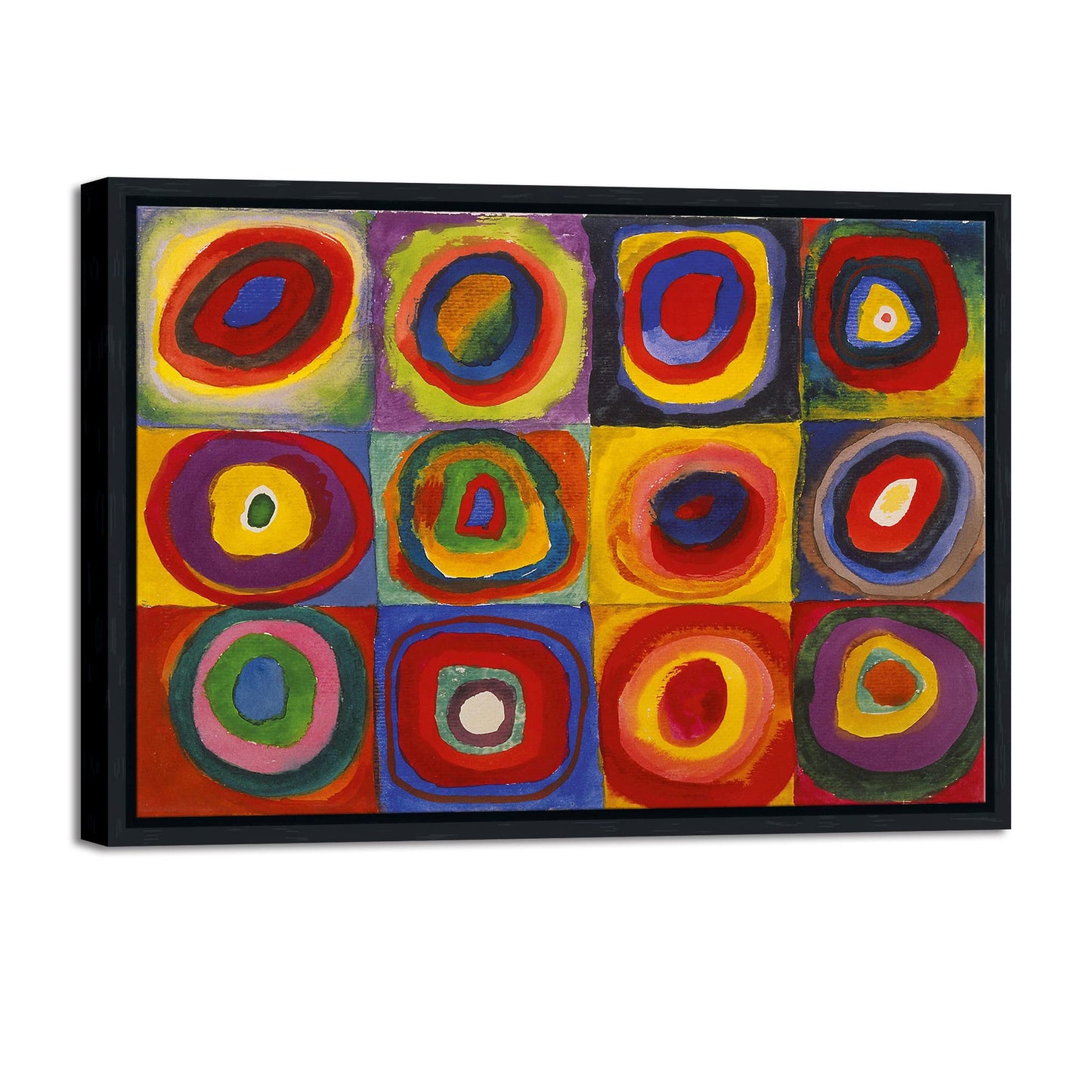 Wieco Art Framed Canvas Wall Art Composition VII, 1913 by Wassily Kandinsky Classic Abstract Famous Paintings Reproductions Canvas Wall Art for Home Decoration