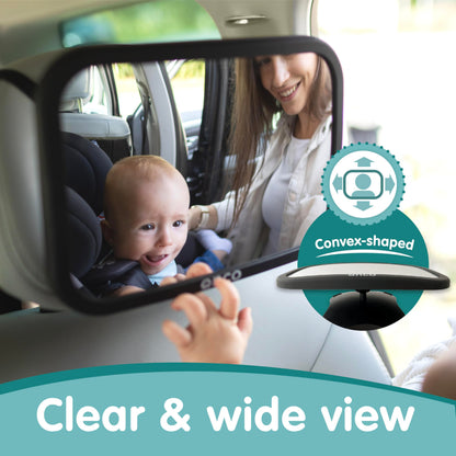 Onco Baby Car Mirror - 100% Shatterproof & Shakeproof, Award-Winning Car Mirror Baby Rear View, Non-Slip with 360° Rotation, Newborn Essentials