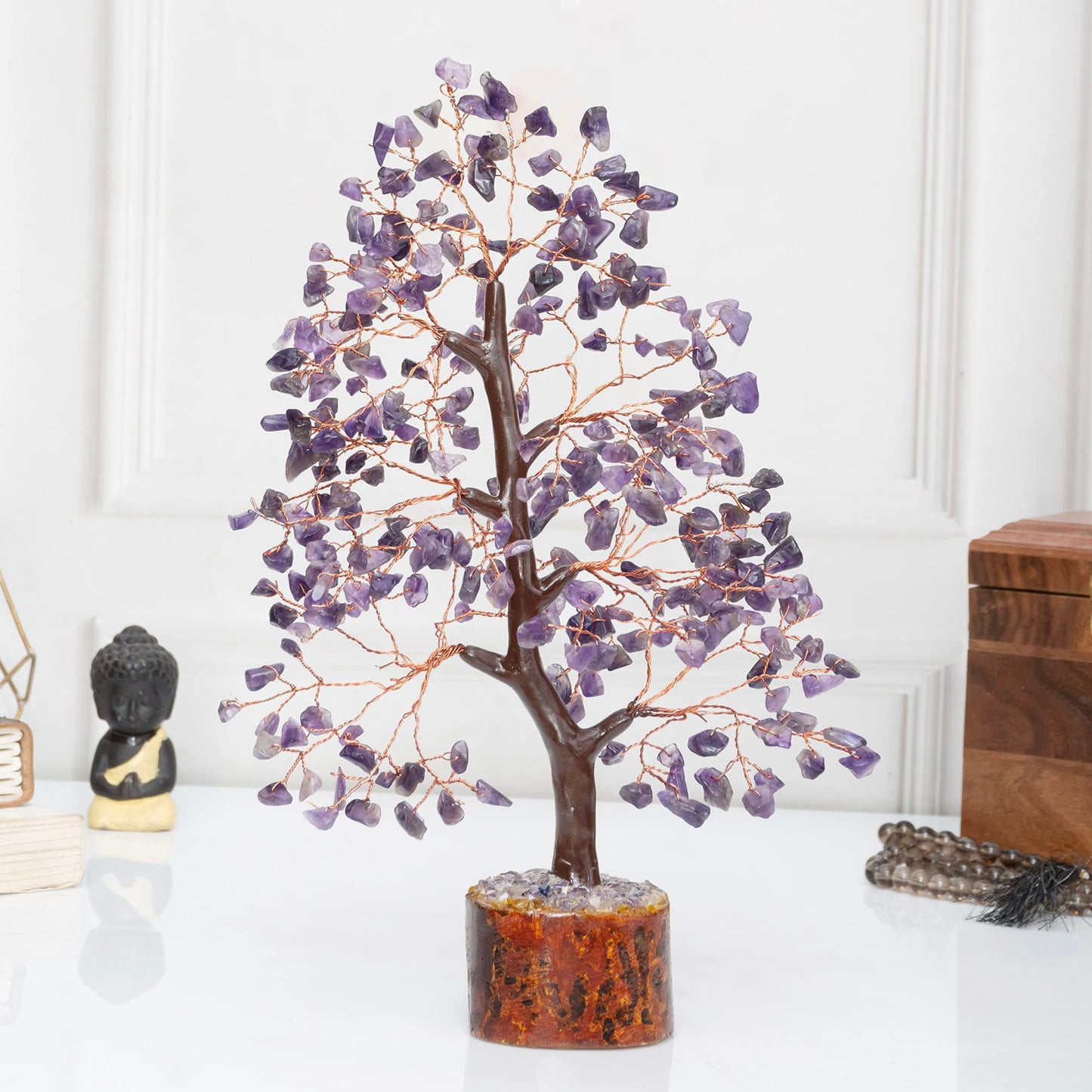 Crocon® Amethyst Crystals Tree, Birthday Gifts for Women & Men, Purple House Decor for Shelf Healing Crystals, Spiritual Gift Purple Decor, House Warming Gifts New Home, Birthday Gift for Mom Sister
