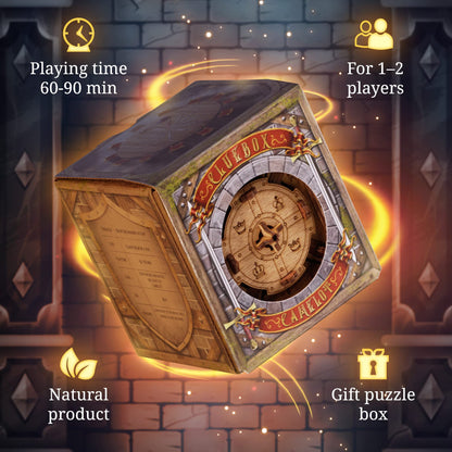 iDventure Cluebox - The Trial of Camelot - Escape Room game - Puzzle box - 3D wooden puzzle - sequential puzzle - 3D puzzles for adults - brain teaser - birthday gift gadget for men - money box