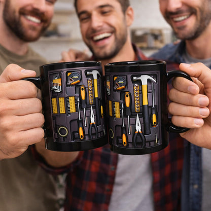 USAYEGH Mechanic Toolbox Mug – Tool Box Coffee Mug for Mechanics, DIY Lovers & Handyman – Funny Tool Organizer Design Ceramic Coffee Cup Gift for Men