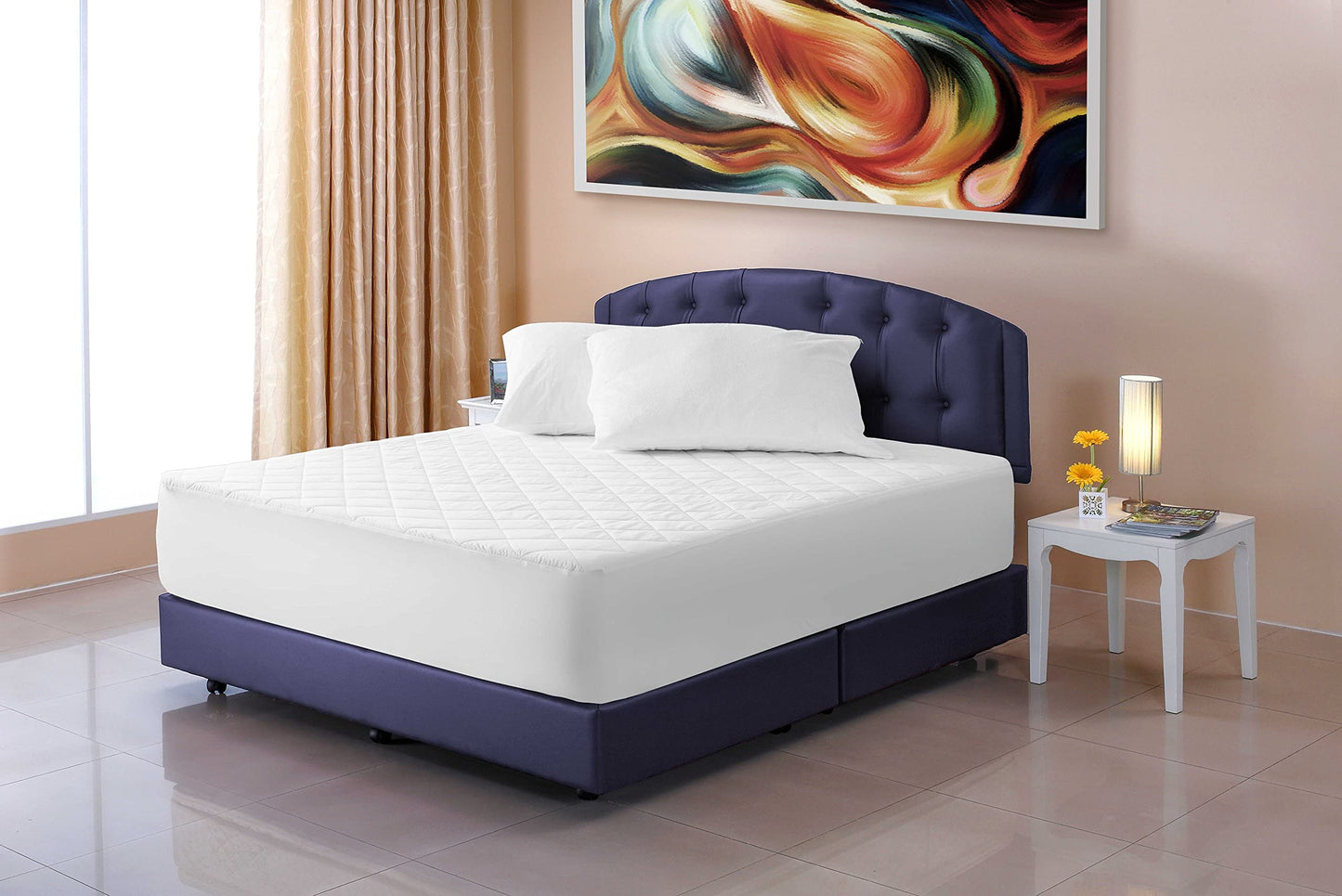 joluzzy Quilted Mattress Pad 38" x 75", Cotton Fitted Bed Protector Cover, 18" Deep Pocket - Waterproof, Breathable, Stretchable and Noiseless (Twin)