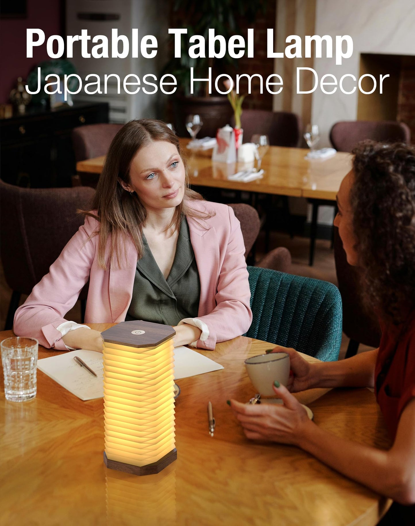 ZBOLE Bedside Table Lamp for Bedroom, Vertical Accordion Lamp with Warm Light, Adjustable Height & Brightness, USB Charging, Study Reading Light for Living Room, College Dorm, Home, Office
