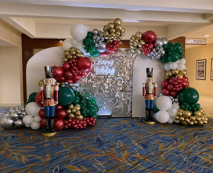 Christmas Balloons, 50pcs 12 inch Red Green Gold Latex Balloons for Christmas Party Decorations