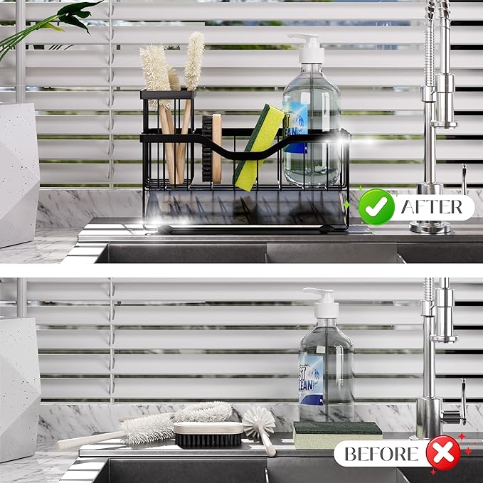 Small Kitchen Sink Caddy Organizer and sponge holder