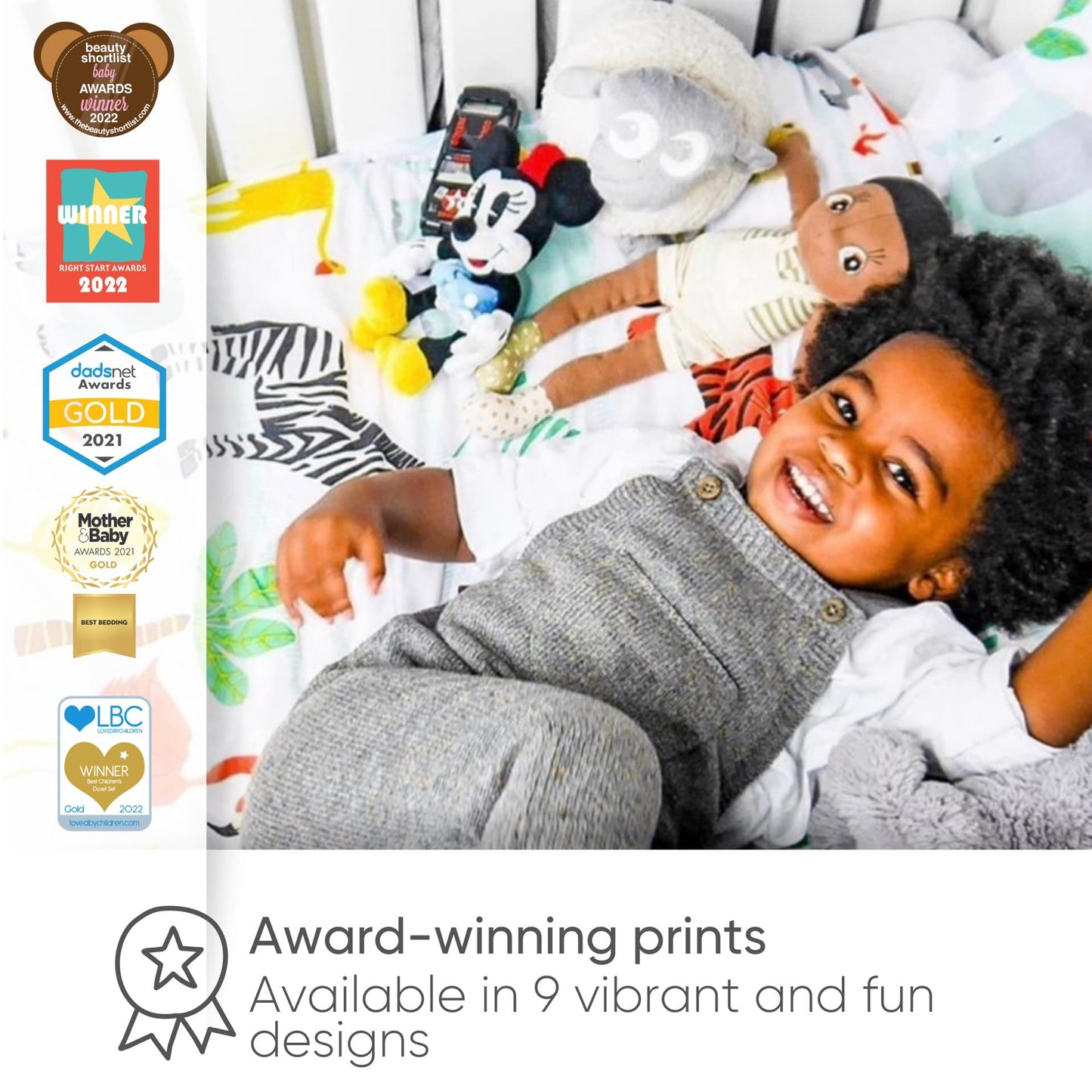Bloomsbury Mill - Cot Bed Duvet Cover Set - Toddler Bedding Set For Boys and Girls - Safari Adventure - Jungle Animals Kids Bedding - Cot Duvet Cover & Pillow Case Set - 120x150cm