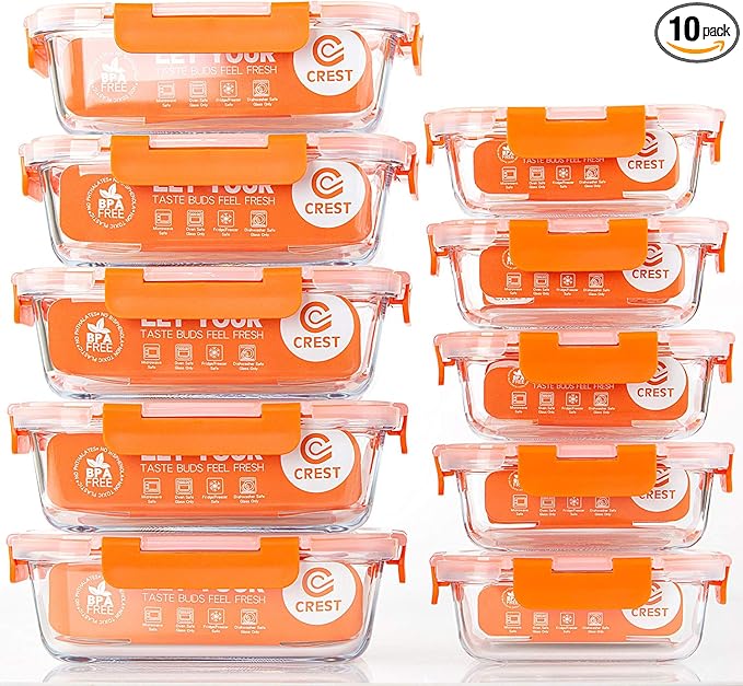 C CREST Glass Food Storage Containers