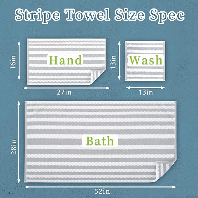 Striped Washcloths for Bathroom