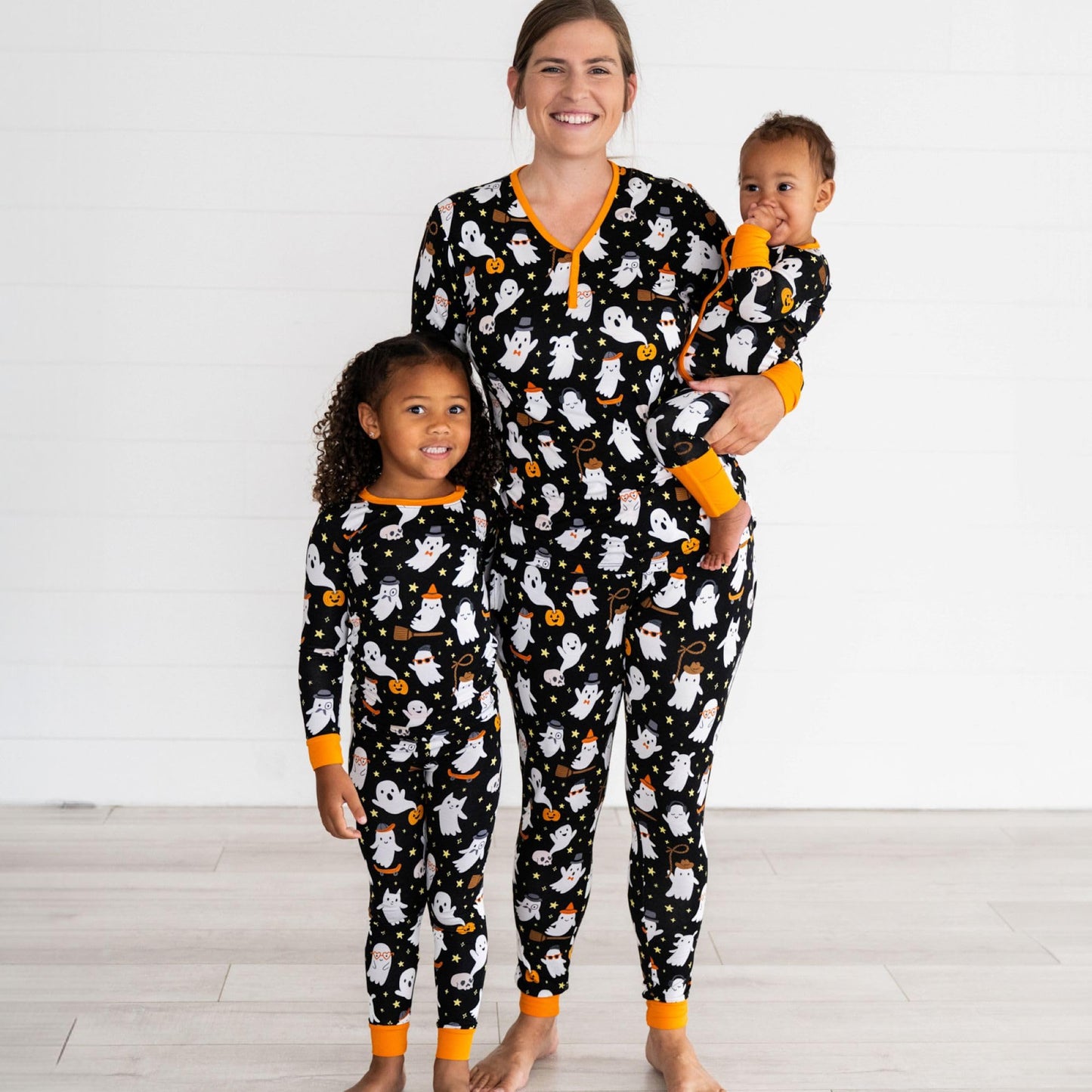 Little Sleepies Women's Halloween Pajama Bottoms, Jogger-Style PJ Pants, Viscose from Bamboo Pajamas, Family Matching Outfits, Friendly Ghosts, XL