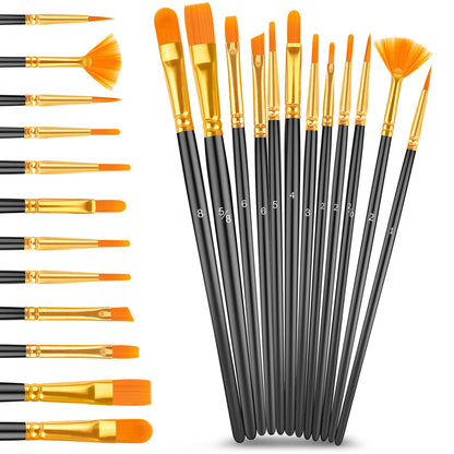 Caliart 24 Colors Acrylic Paint Set with 12 Brushes, Art Craft Paints Gifts Trendy Stuff for Adults Artists, Halloween Pumpkin Canvas Ceramic Rock Eggs Painting Kit Art Supplies