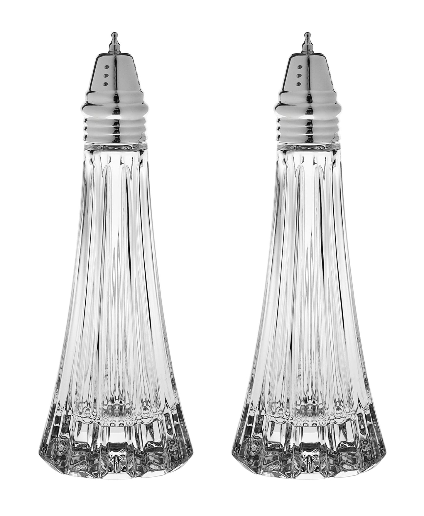 Salt and Pepper Shaker Set - Spice Dispenser Set - Cut Crystal - Large Beautiful Shakers - 7.5" H - Made in Europe - by Barski