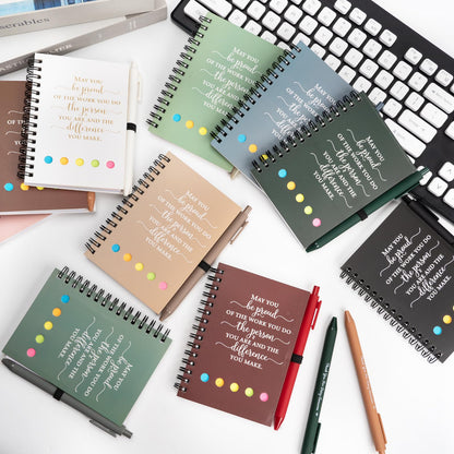20 Sets Employee Appreciation Gifts Bulk Inspirational Spiral Notebook Journal with Sticky Note Motivational Pen Thank You Small Gifts for Coworkers Team Nurse Teacher Volunteer Office Staff Gift
