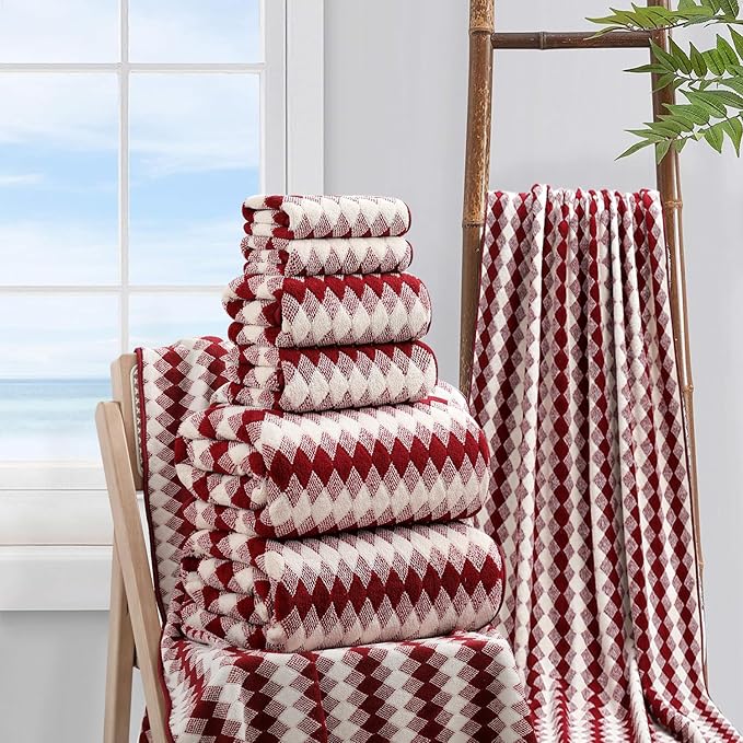 8 Piece Bathroom Towel Set |2 Oversized Bath Towels, 2 Hand Towels, 4