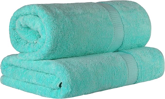 SUPERIOR Egyptian Cotton Pile Bath Sheet Set of 2, Ultra Soft Luxury Towels