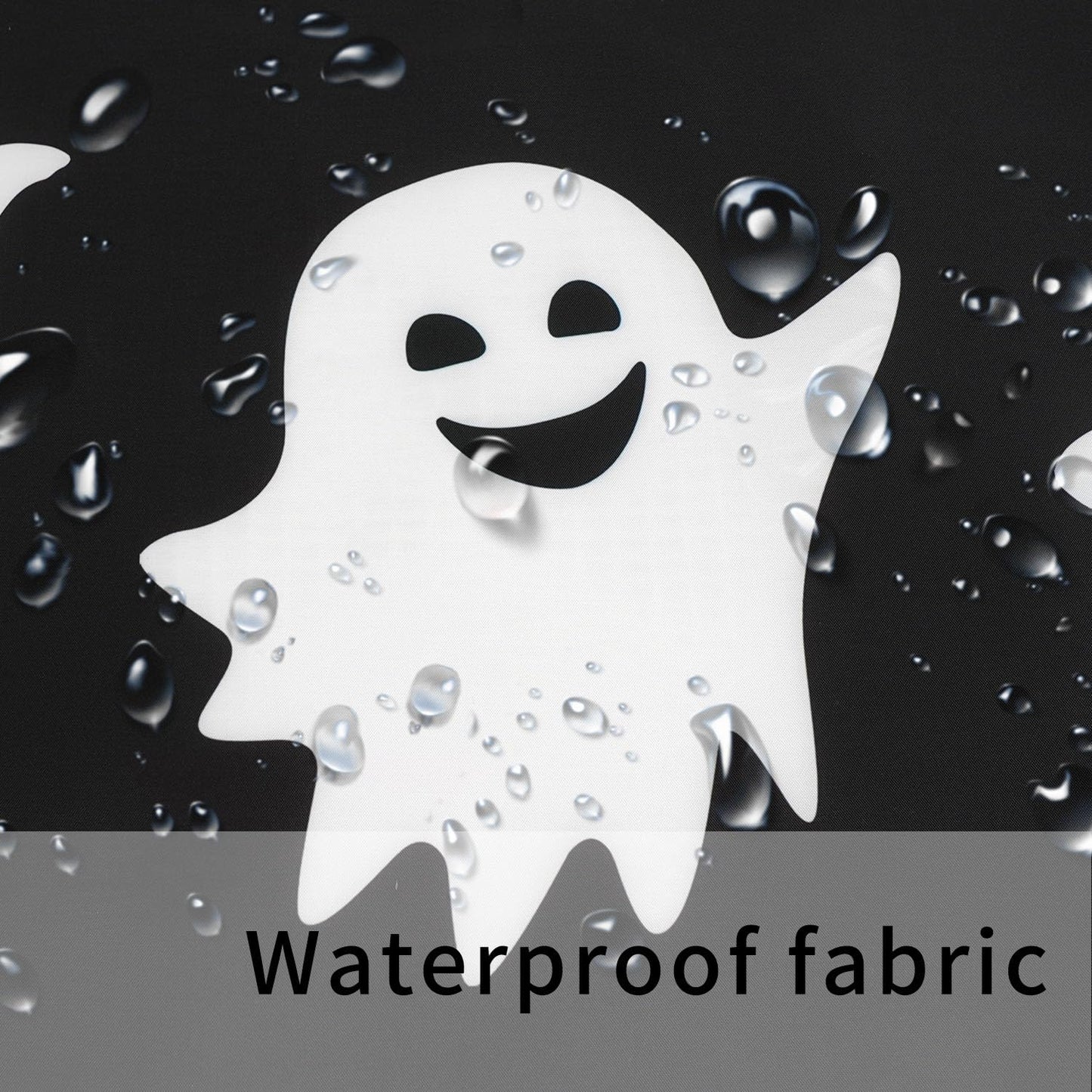 Metawu Halloween Shower Curtain Ghost Shower Curtains Sets Spooky Boo Bathroom Curtain for Kids Washable Waterproof Bathtubs Curtains 72"×72" with 12 Hooks Bathroom Decoration